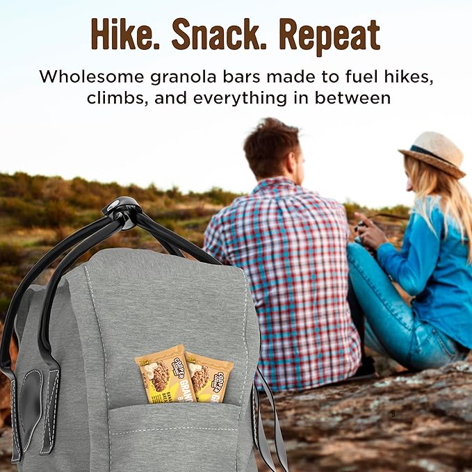 Cooper Street Banana Bread Granola Bakes (12 pack) - Individually Wrapped Soft and Chewy Breakfast Granola Bars - Nut, Dairy & Soy Free - Great As Kids Snacks For School, Hiking Or Work