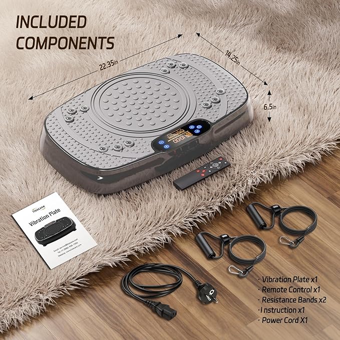 Vibration Plate Exercise Machine: TISSCARE Weight Loss and Lymphatic Drainage Vibrating Plates, Whole Body Workout Sculpting Platform for Home Fitness Fat Burner for Women Men