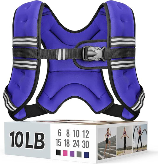Weighted Vest for Women & Men with Reflective Stripe and Adjustable Buckle, Comfortable & Durable Rucking Vest for Walking, Running & Strength Training