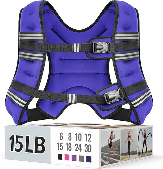 Weighted Vest for Women & Men with Reflective Stripe and Adjustable Buckle, Comfortable & Durable Rucking Vest for Walking, Running & Strength Training