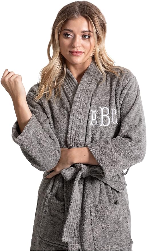 Turkuoise Soft & Absorbent Towel Robe, 100% Cotton Turkish Terry Cloth Kimono Bathrobes for Women