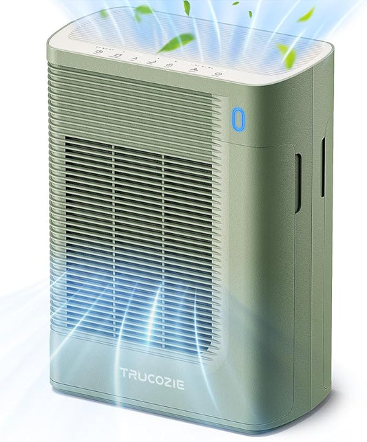 Trucozie T356 Air Purifier for Home Large Room Bedroom Up to 1937 Ft² in 1 Hr With Double-sided Air Inlet, Air Quality and Light Sensors, HEPA Sleep Mode for Allergies, Dust, Pollen, Pet Hair, Green