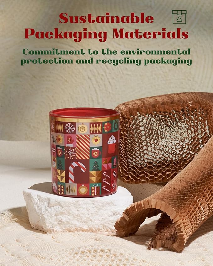 M&SENSE Christmas Candy Cane Scented Holiday Candle for Home, 9.9oz 55Hours Clean Non Toxic Burn, Natural Soy Wax Cotton Wick Fruit Scent, Winter Housewarming Candle Gifts for Women Family Friends