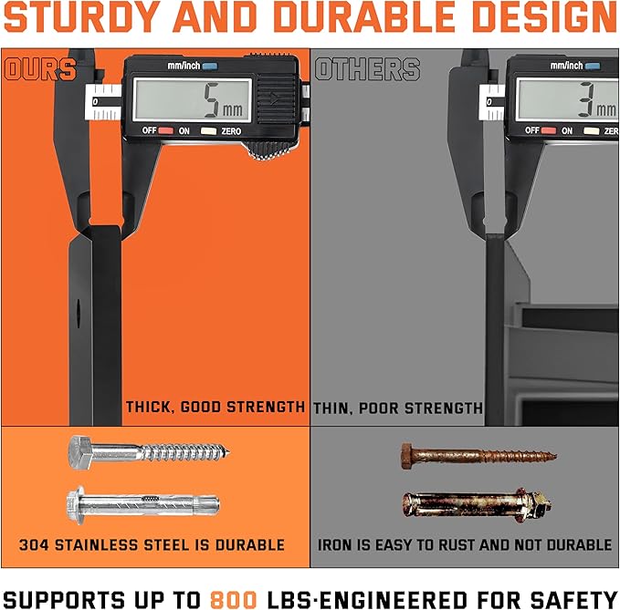 Pull Up Bar Joist Mounted -800 lbs Adjustabl Heavy Duty Chin Up Bar, Perfect for Garage, Beam and Rafter Mounting, Easy Installation Pullup Bar, Ideal for Multiple Grip Options