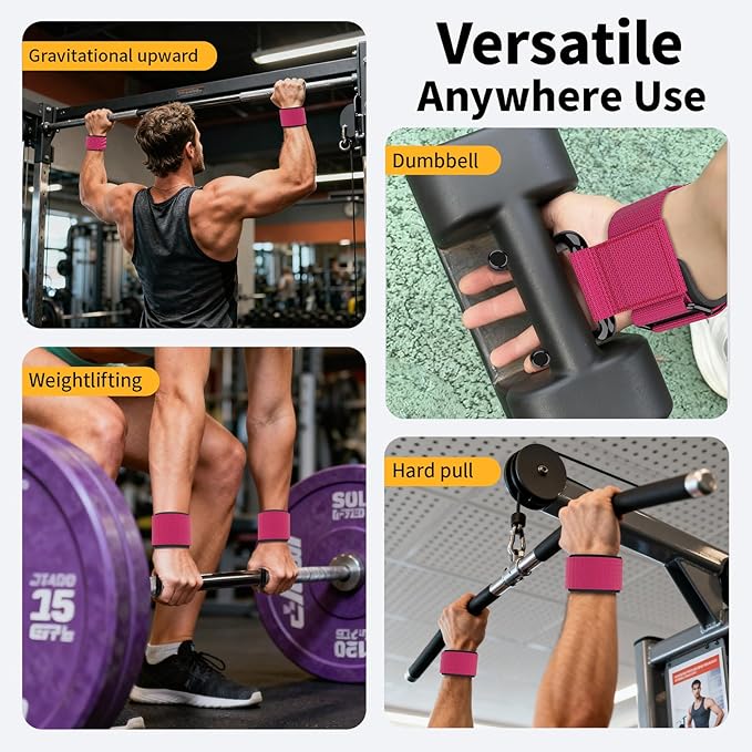 GPANDAG Weight Lifting Hooks for Men and Women(Pair), 330 LB Heavy Duty Gym Lifting Wrist Strap Hook for Deadlifts, Pull-Ups, Strength Training, 0.4inch Grip Weightlifting Hooks for Teen