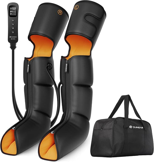 QUINEAR Leg Massager with Compression, 3-in-1 Foot Calf & Thigh Massager and Compression Therapy with Timer, Leg Massage Boots for Circulation and Pain Swelling Edema Relief, FSA-HSA Eligible