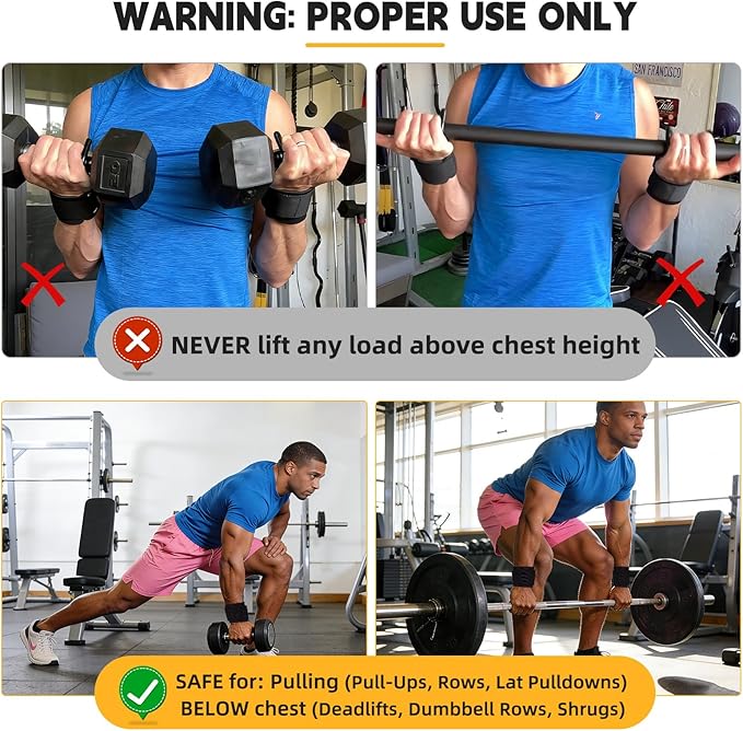 GPANDAG Weight Lifting Hooks and Lifting Grips for Men and Women(2 Pair), Lifting Straps Gym Grip for Weightlifting, Deadlifts, Pull-Ups, Strength Training, Wrist Wraps Hooks for Teen