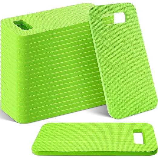 Riakrum 20 Pcs Garden Kneeling Pad Garden Knee Pads Thick Foam Knee Mat Waterproof Knee Cushions for Kneeling Multi Functional Kneeler for Praying, Gardening, Baby Bath, Yoga, 15.4 x 6.7 Inch (Green)