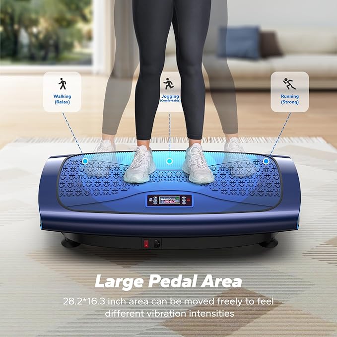 MERACH Vibration Plate Exercise Machine, 3D & 4D Vibration Plate for Lymphatic Drainage Weight Loss with 2 Tension Ropes, Whole Body Vibration Platform for Women Men, Exercise Equipment for Home