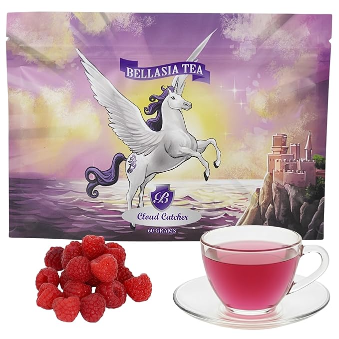 Bellasia Tea Could Catcher for Kids Using Real Fruit Pieces - Caffeine Free Herbal Tea Blend with Real Ingredients & Balanced Flavor- Add Loose Leaf Tea to Your Child’s Routine for A Fun & Tasty Drink