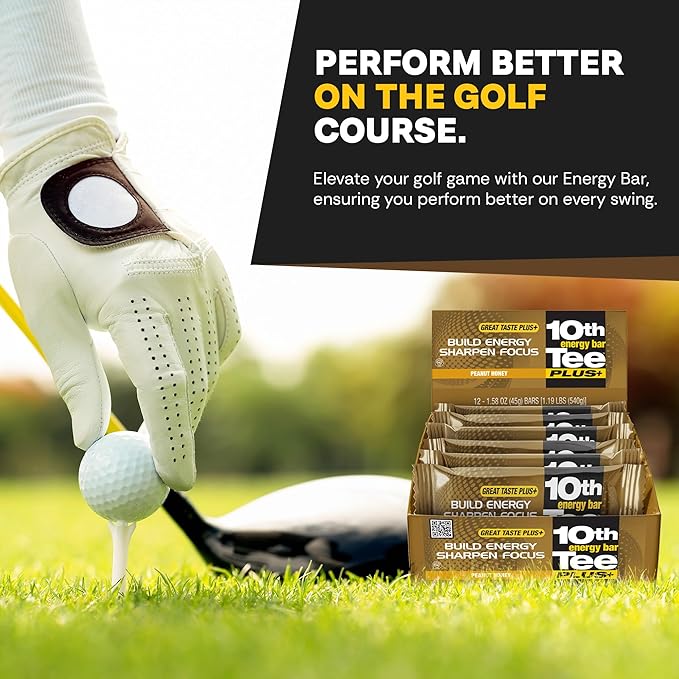 10th Tee PLUS+ Peanut Honey Bars made with Natural Ingredients | Golf Energy Bar, Easily Digestible Bar Healthy office Snacks | Best breakfast bars 12-45 grams bars