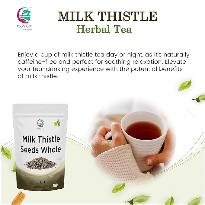 Milk Thistle Seeds 1 LB (Whole) | Whole Milk Thistle For Tea | By Yogi's Gift®