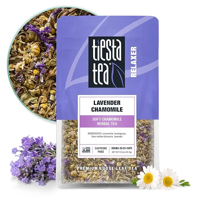 Tiesta Tea - Lavender Chamomile Herbal Tea, Loose Leaf, Calming Blend with Chamomile, Lavender, and Lemongrass, Caffeine-Free Herbal, Great for Hot or Iced, Resealable Pouch, 25 Cups, 0.9 Ounce