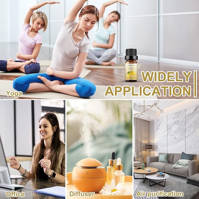 Lemon Essential Oil, Pure Organic Lemon Fragrance Oil for Diffuser, Humidifier, Soap, Candle, Perfume