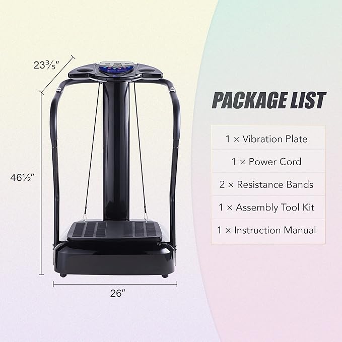 2000W Whole Body Vibration Platform Exercise Machine with MP3 Player (180 Speed Levels Platform)