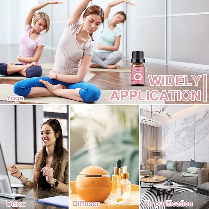 Sedbuwza Peony Essential Oil, Pure Organic Peony Fragrance Oil for Diffuser, Humidifier, Soap, Candle, Perfume