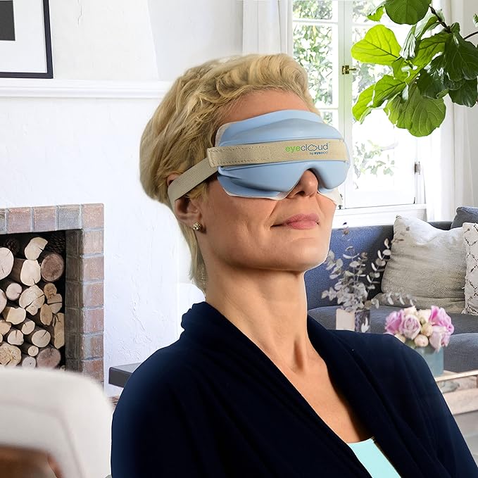 Eye Eco Eyecloud Kit - Blue - Moist Heat & Cold Therapy Home Eye Mask Kit with Moisture-Locking Technology for Soothing Dry Eyes