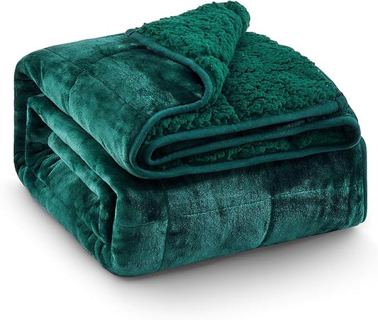 Super Fuzzy Soft Sherpa Fleece Weighted Blanket, 15 lbs Dual Sided Fluffy Heavy Weighted Blankets for Adults - No Bunching with Double Layers of Soft Inner Lining (60"x 80", 15 Pounds)