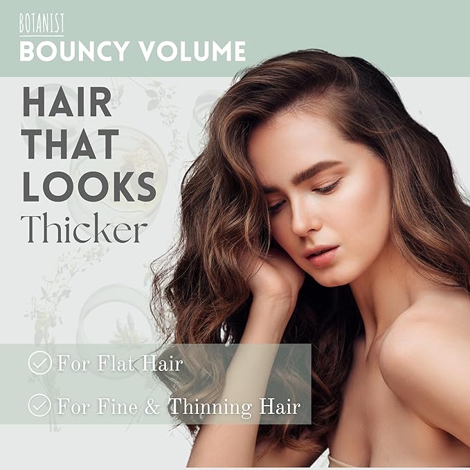 BOTANIST Hair Thickening Shampoo and Conditioner, Curly Hair Shampoo and Conditioner Set for Women & Men with Keratin, Collagen, Honey& Jojoba, Volumizing Shampoo from Japan 31.7 Fl Oz BOUNCY VOLUME