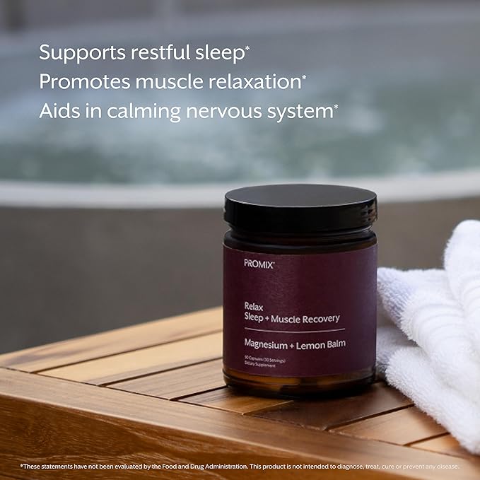Promix Nutrition Relax | Sleep + Muscle Recovery | Magnesium + Lemon Balm - 90 Count Capsule
