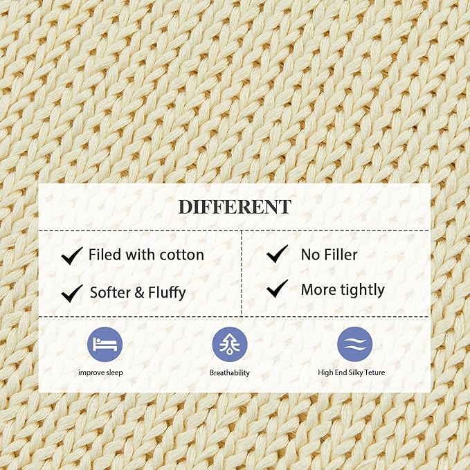 L'AGRATY Knitted Weighted Blanket - 50"x60", 10lbs Cooling Chunky Knit, Braided Crochet Throw with Thick Cable Yarn, Machine Washable