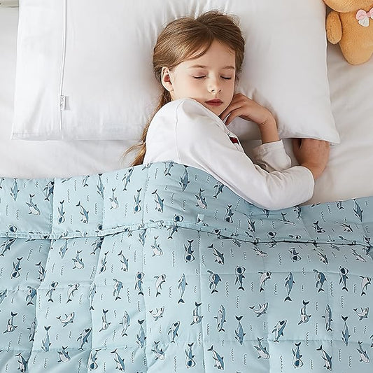 L'AGRATY Weighted Blanket - 36"x48" 5lbs Microfiber Material with Glass Beads Small Blanket for All-Season Summer Fall Winter Soft Thick