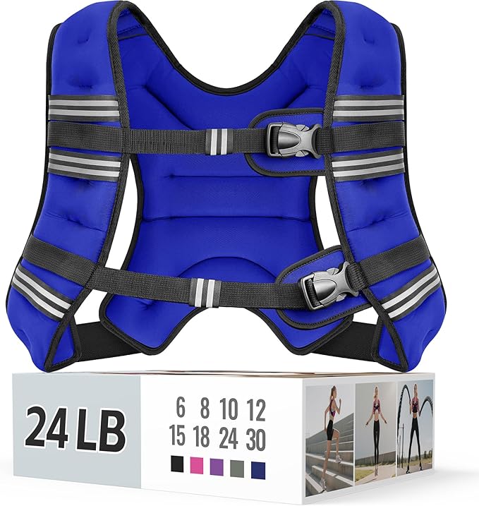 Weighted Vest for Women & Men with Reflective Stripe and Adjustable Buckle, Comfortable & Durable Rucking Vest for Walking, Running & Strength Training