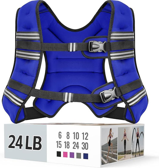 Weighted Vest for Women & Men with Reflective Stripe and Adjustable Buckle, Comfortable & Durable Rucking Vest for Walking, Running & Strength Training