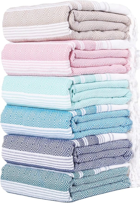 Thin Turkish Beach Towel Lightweight Quick Dry Absorbent Cotton Bathroom Bath Pool Swim Towels Extra Large Oversized Sand Free Beach Accessories Essentials Cloud Gifts for Adult