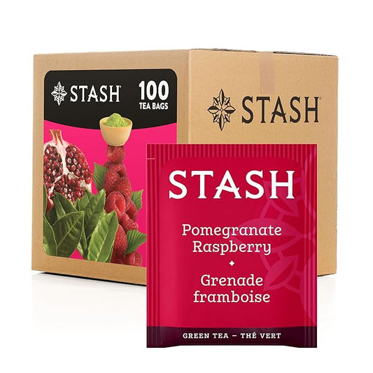 Stash Tea Pomegranate Raspberry Green Tea, Box of 100 Tea Bags
