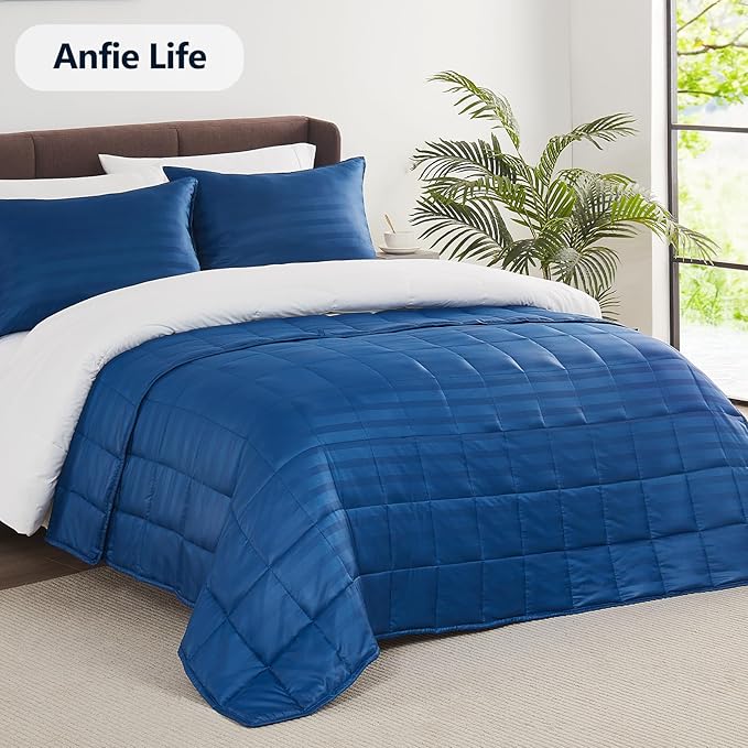 Weighted Blanket Queen/King Size (80"x87" 20lbs),Ultra Soft and Cozy Cooling Weighted Blanket for Adult,Heavy Blanket with Machine Washable Soft Blanket, Navy Blue