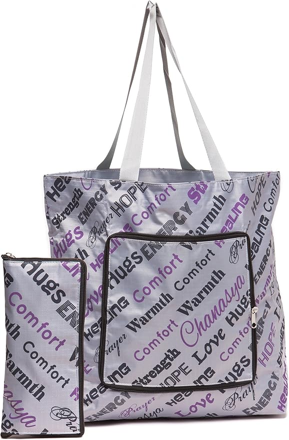 Chanasya 5-Piece Warm Hugs Positive Energy Healing Thoughts Comfort Caring Message Print Combo Gift Pack Throw Blanket, Neck Pillow, Eye Mask, Tote Bag, Socks - for Women Men Cancer Hospital Aubergine