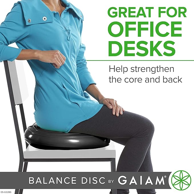 Gaiam Balance Disc Wobble Cushion Stability Core Trainer for Home or Office Desk Chair & Kids Alternative Classroom Sensory Wiggle Seat