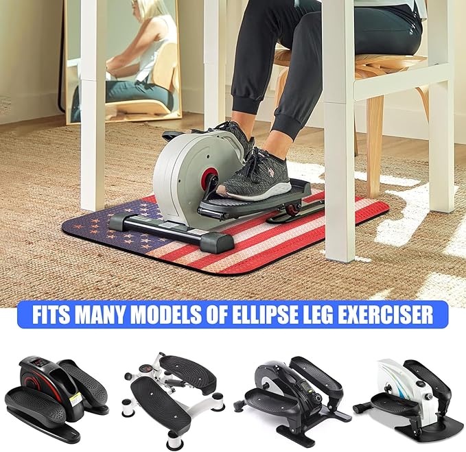 TOBWOLF Non-Slip Workout Mat for Ellipse Leg Exerciser, Ellipse Machine Mat, Exercise Mat for Under Desk Ellipticals, Suitable for Electric Seated Foot Pedal Exerciser, Stability & Floor Protection
