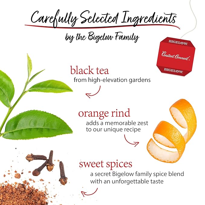 Bigelow Constant Comment Caffeinated Black Tea Bags, 20 Count (Pack of 6)