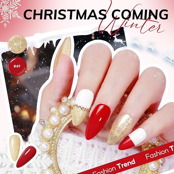 COSCELIA 60PCS Gel Nail Polish Starter Kit, 55 Colors gel polish with 5pcs Top Base Coat All Seasons Colors Nail Polish Kit French Manicure Nail Art Christmas Gifts for Women Teenagers Girls