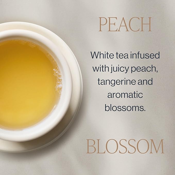 Rishi Tea Peach Blossom White Herbal Blend - Organic & Low Caffeine Loose Leaf Tea - 8.81 Ounces, 32+ Servings