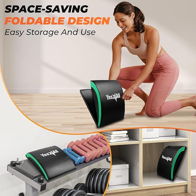 Yes4All Ab Exercise Mat Tailbone & No Tailbone, Foldable Abdominal Sit Up Support Pad, Abs Workout Equipment for Core Training and Lower Back