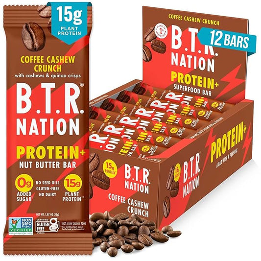 B.T.R. Nation Vegan Keto Plant Based Protein & Fiber Bars - High Protein (Sampler Pack) | (9 Pack) | Low Carb & GF, Free of Sugar Alcohols, Dairy, Soy and Boosted with Powerful Superfoods!