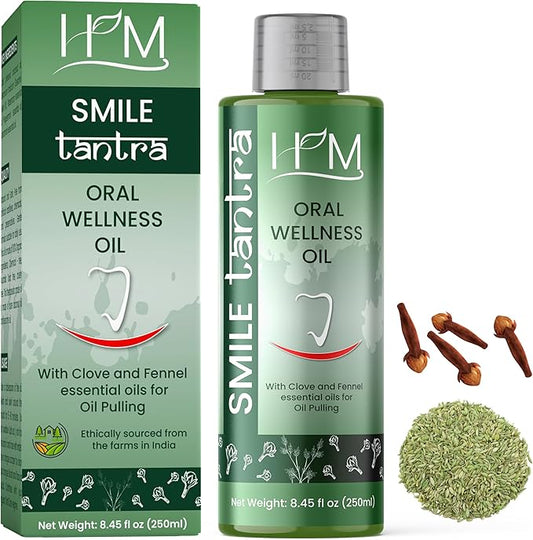 Smile Tantra Oil Pulling with Clove & Fennel Essential Oils for Oral Health, Healthy Teeth & Gums, Alcohol Free Mouthwash, Teeth Whitening, for Dry Mouth, Bad Breath & Freshens Mouth- 8.45 FL Oz