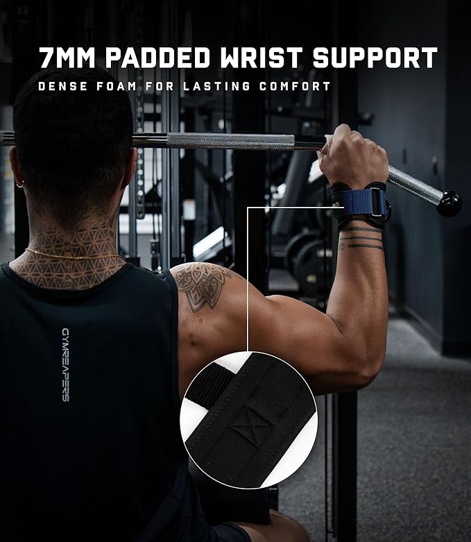 Gymreapers GripLink Lifting Straps – Heavy Duty D-Ring Weight Lifting Wrist Straps with Anti-Slip Silicone Grip Beads, Cushioned & Adjustable Support for Deadlifts, Powerlifting, Cable Machines & Gym Training