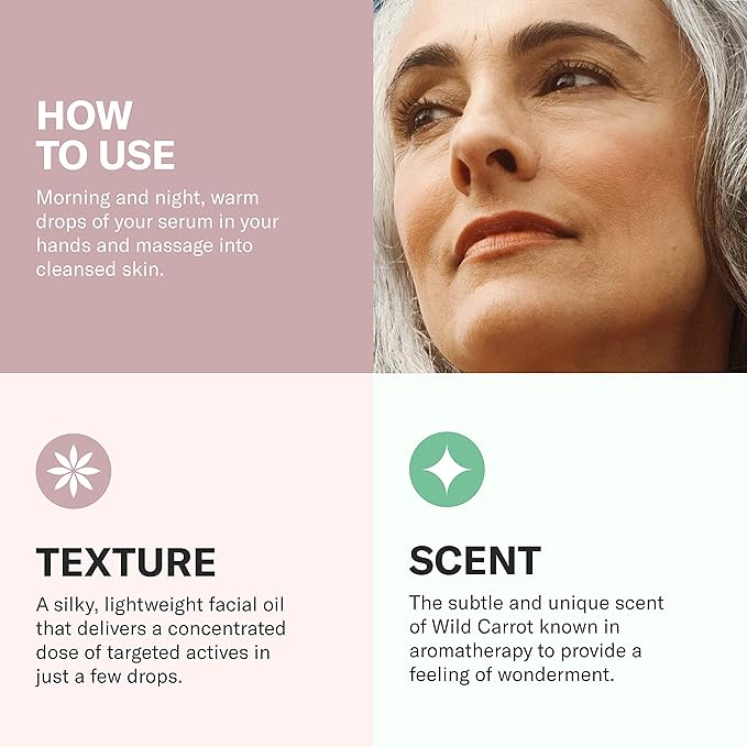 Odacité Brightening Serum Concentrate with Wild Carrot - for Natural Glow, Moisturizing Facial Serum for Skincare, or Skin Brightening - Lightweight Facial Oil for Dull Skin - 0.17 Fl. Oz