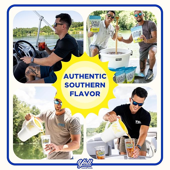 Y'all Sweet Tea - Mango Flavored Iced Tea Bags One Gallon Size in 10 Gallons Per Pack Quick Brew Southern Ice Tea with Tropical Mango Flavor | As Seen on Shark Tank (Caffeinated)