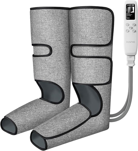 RENPHO Leg Massager for Circulation and Pain Relief with Smart Pressure Sensor, Air Compression Calf Massager for Relieve Fatigue, Gift for Mom and Dad