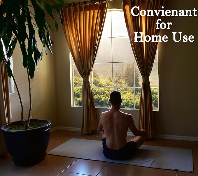 Tatago Hot Yoga Mat Towel Non Slip for Hot Yoga (72-84 inch Mats) Our Hot Yoga Towel Non Slip Silicone Dabs & Absorbent Microfiber Blend Gives You More Grip As You Drip! (Nube Gris, XL - 84")