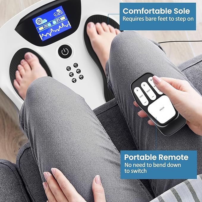 Creliver EMS Foot Stimulator Pro 2, EMS Foot Massager for Neuropathy Feet with TENS Pads, TENS Neuropathy Foot Massager for Circulation, Pain Relief, Plantar Fasciitis, 99 Levels, FSA HSA Eligible