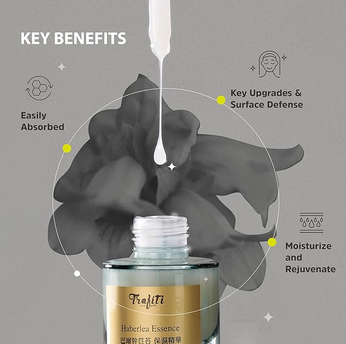 Haberlea Face Serum – Natural, Hydrating Serum for Dry Skin, Fine Lines & Wrinkles – Barrier Repair & Moisturizing Care for All Skin Types – Made in Taiwan – 30ml / 1.01 fl oz