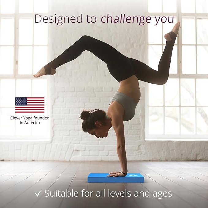 Clever Yoga Balance Pad - Foam Balance Pad for Exercise, Pilates & Workout, Non-Slip Thick Foam Base & Physical Therapy Equipment for Strength & Stability Training
