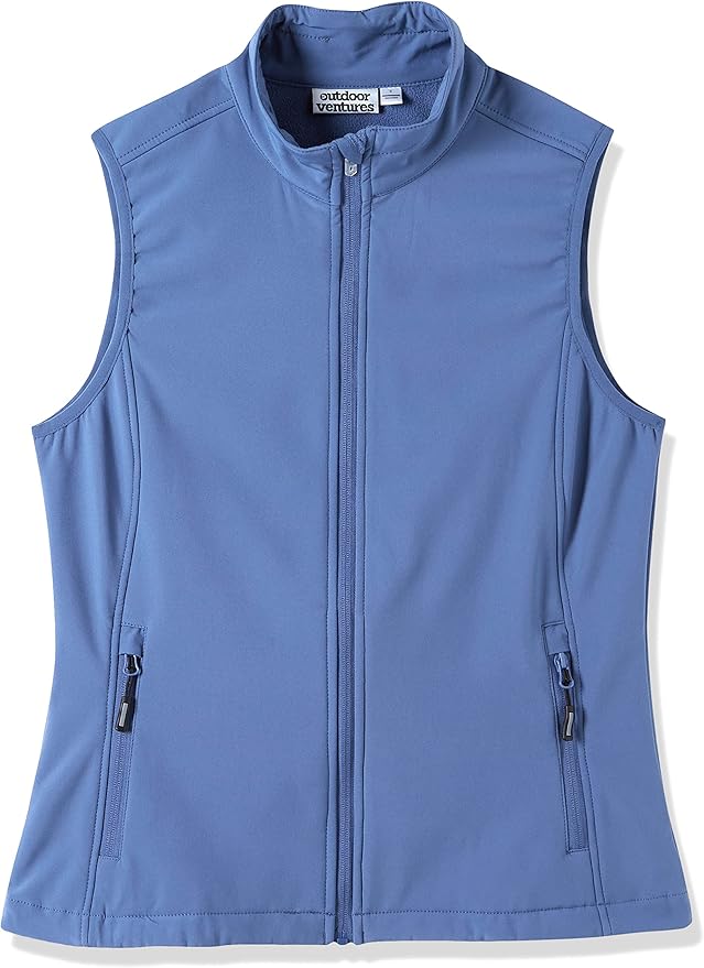 Outdoor Ventures Women's Lightweight Softshell Vest Windproof Fleece Lined Zip Up Sleeveless Jacket for Running Hiking Golf