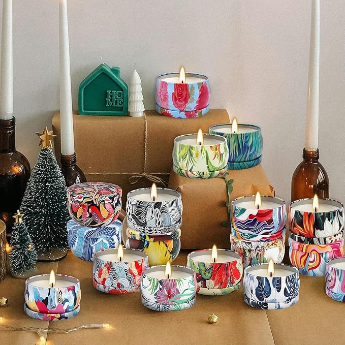 Set 36Pack Scented Candles Gifts Soy Wax Travel Tin Jar Candles for Home 2.5 OZ jar Candles for Mom for Christmas Candles, Birthday, Thanksgiving, Mother's Day,Aromatherapy